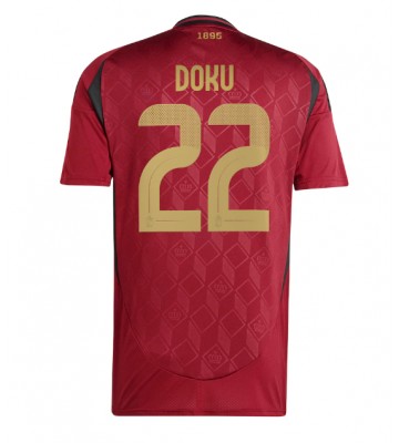 Belgien Jeremy Doku #22 Replika Hjemmebanetrøje EM 2024 Kortærmet